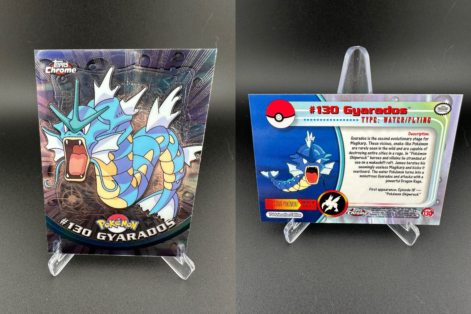 Gyarados #130 Holo Topps Chrome Trading Cards Series 2 Pokemon VLP