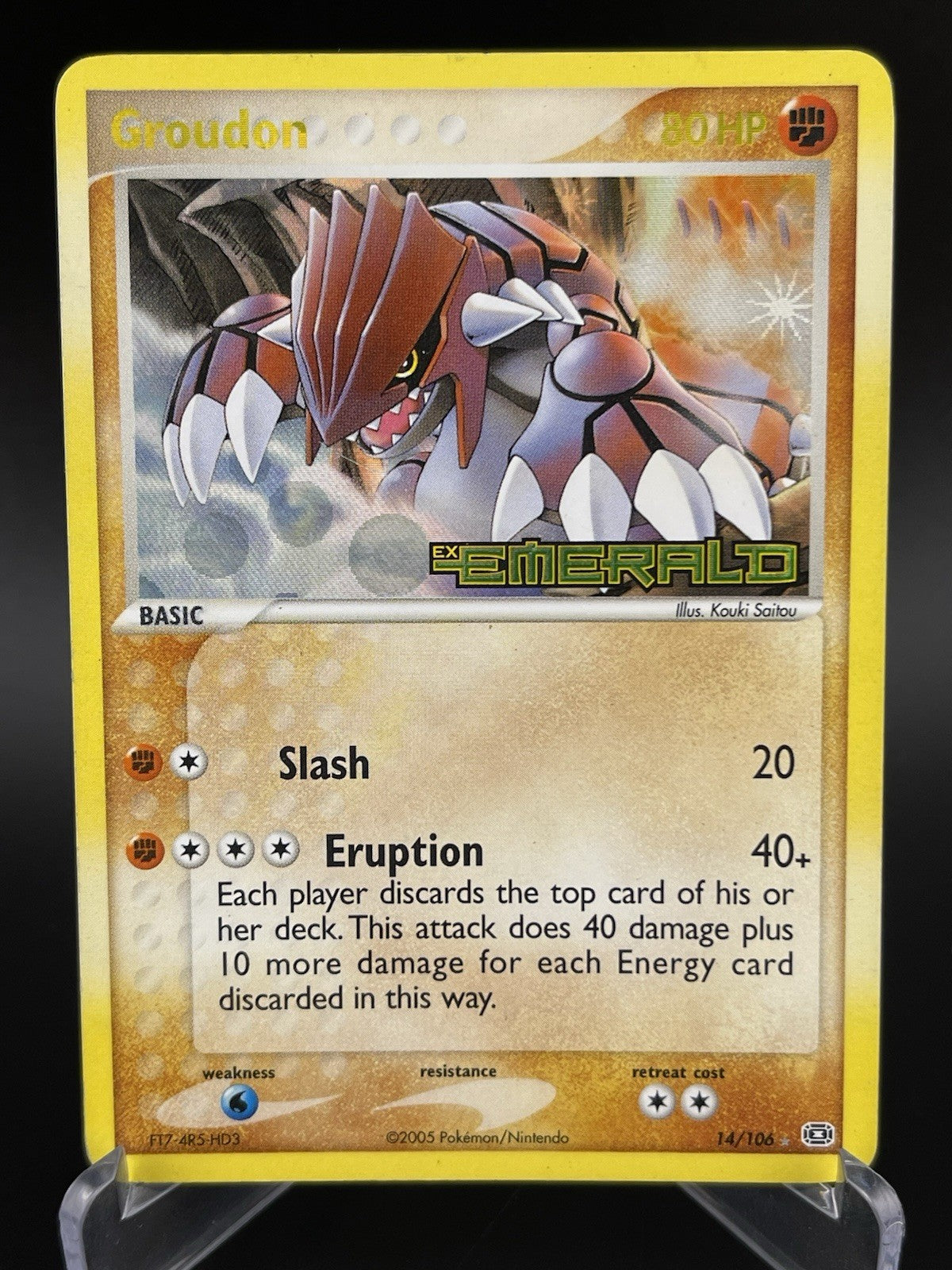 Groudon 14/106 EX Emerald 2005 Reverse Holo Rare Stamped Pokemon TCG Card MP