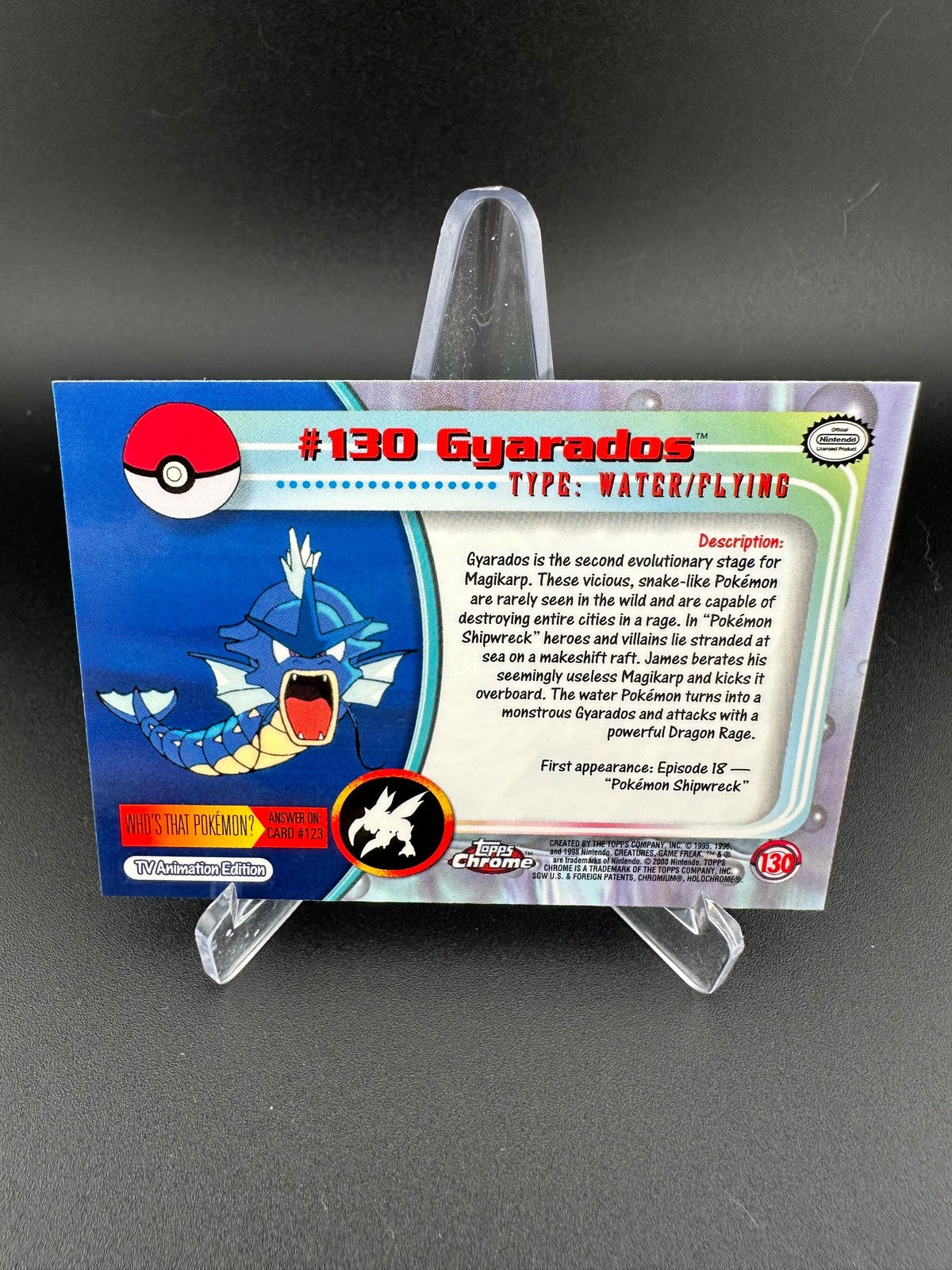 Gyarados #130 Holo Topps Chrome Trading Cards Series 2 Pokemon VLP