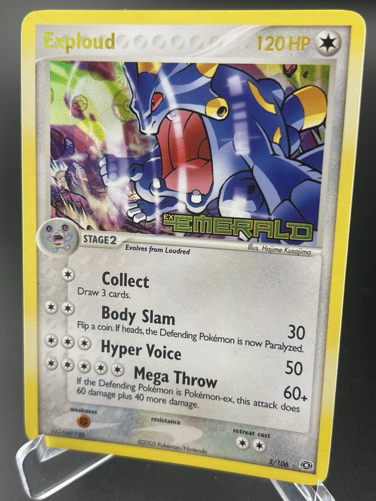 Exploud 3/106 Ex Emerald 2005 Reverse Holo Rare Stamped Pokemon TCG Card MP