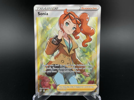 Sonia 192/192 Full Art Trainer Holo Sword Shield Rebel Clash Pokemon TCG Card NM