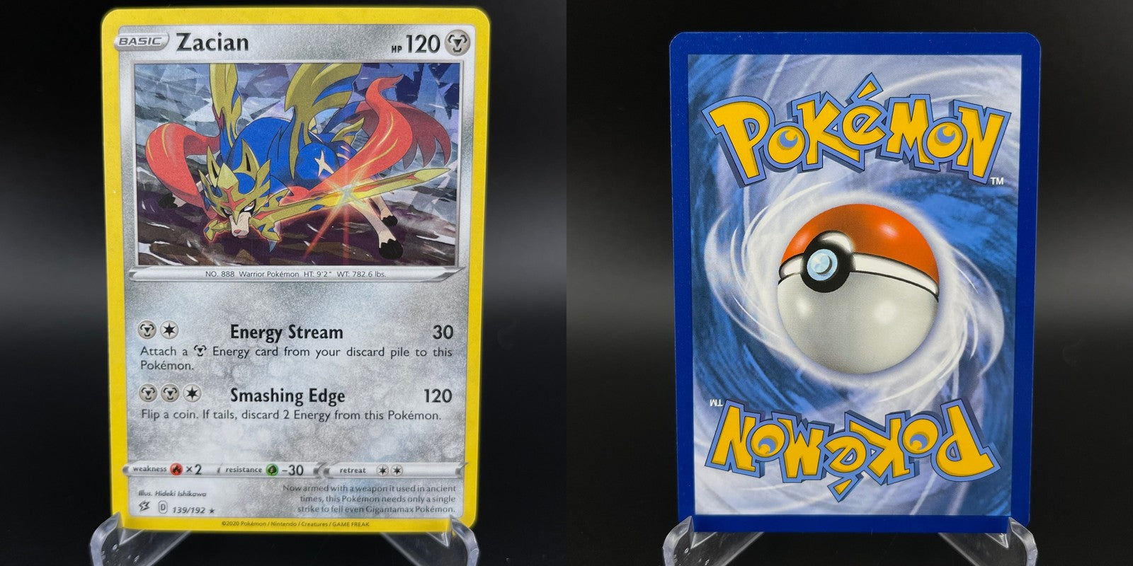 Zacian 139/192 Comos Holo Rare Promo Rebel Clash Pokemon NM