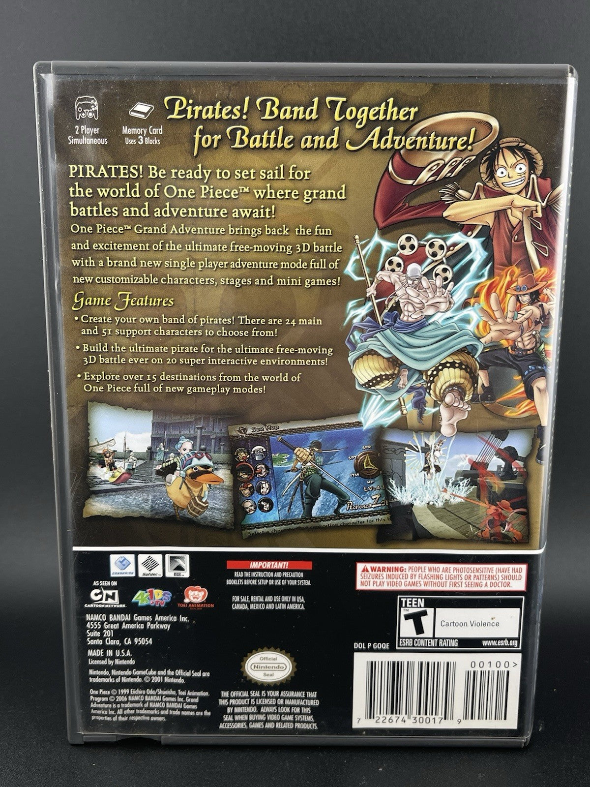 One Piece Grand Adventure Nintendo GameCube Complete Manual US NTSC