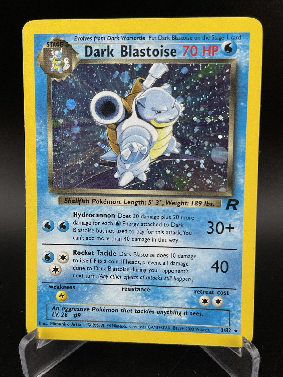 Dark Blastoise 3/82 Team Rocket Holo Rare Pokemon TCG Card Vintage WOTC 2000 MP