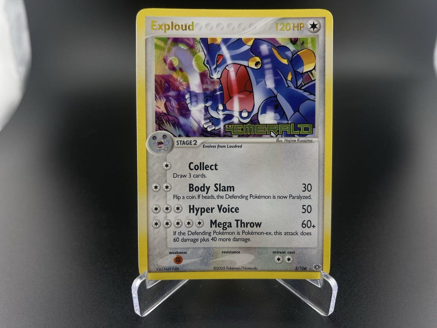 Exploud 3/106 Ex Emerald 2005 Reverse Holo Rare Stamped Pokemon TCG Card MP