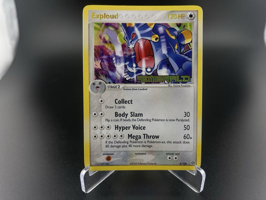 Exploud 3/106 Ex Emerald 2005 Reverse Holo Rare Stamped Pokemon TCG Card MP