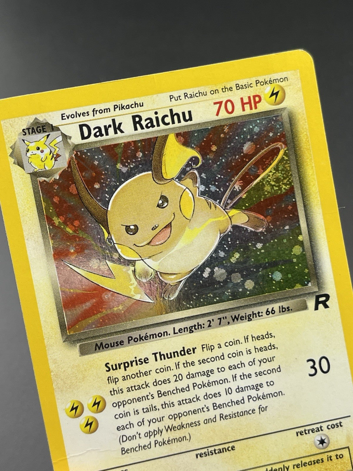 Dark Raichu 83/82 Unlimited Secret Rare Team Rocket 2000 Pokemon TCG Card PL