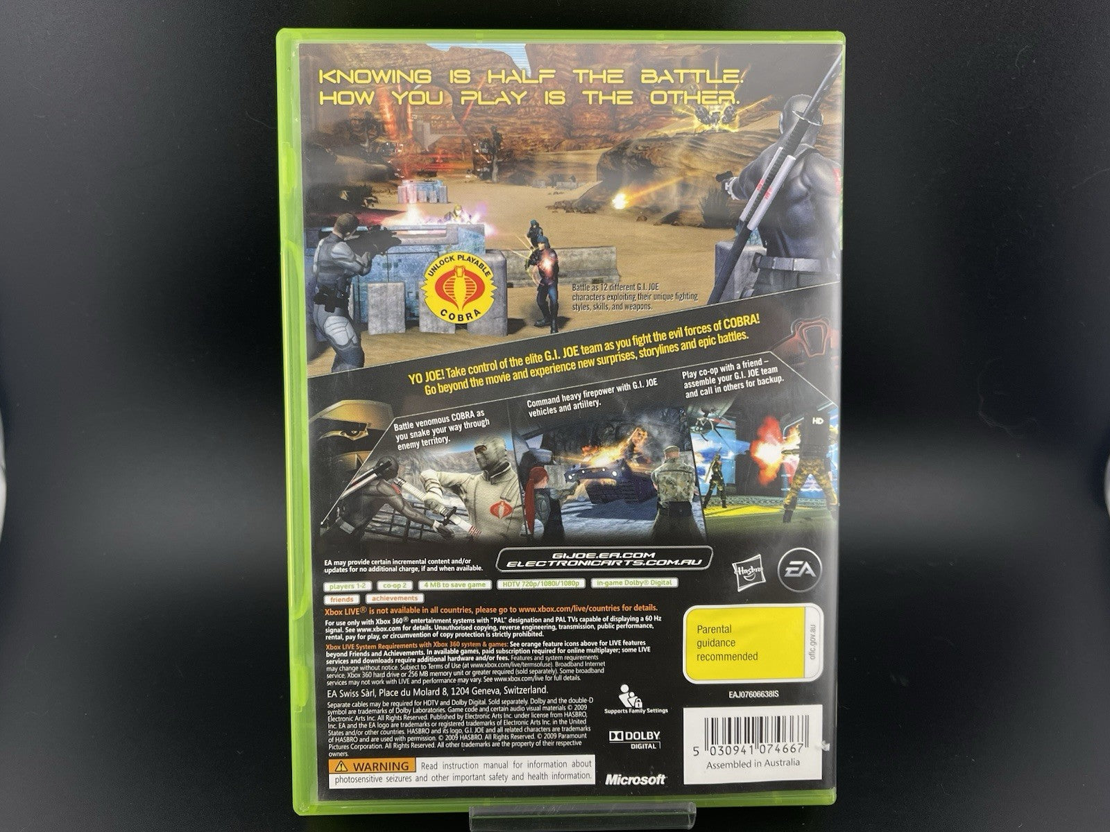 GI Joe The Rise of Cobra Microsoft Xbox 360 Complete with Manual AUS PAL