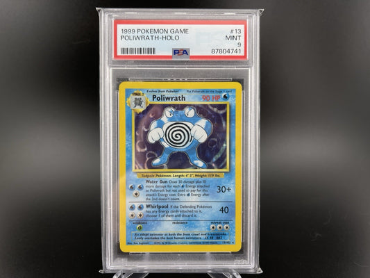 PSA 9 Mint Poliwrath 13/102 Base Set 1999 Holo Rare Pokemon TCG Card
