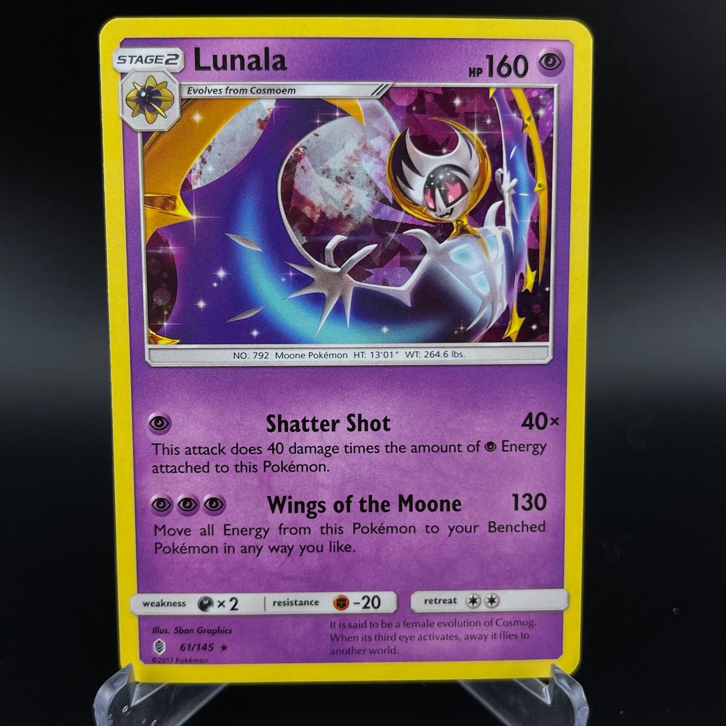 Lunala 61/145 Rare Guardians Rising Pokemon LP