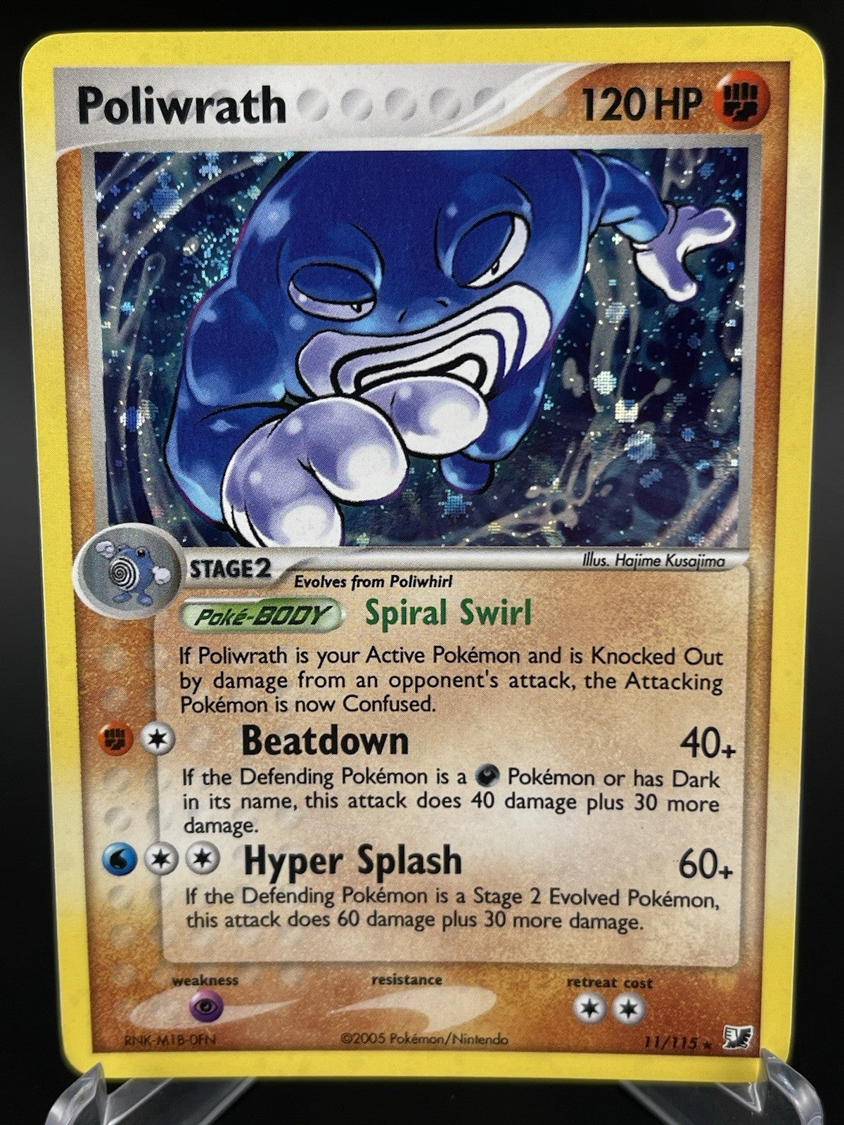 Poliwrath 11/115 EX Unseen Forces 2005 Holo Rare Pokemon TCG Card VLP