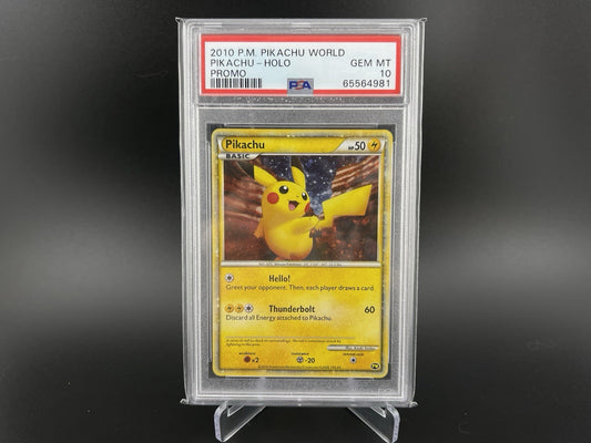 PSA 10 Gem Mint Pikachu 2010 World Promo English Pokémon TCG Card Vintage Rare