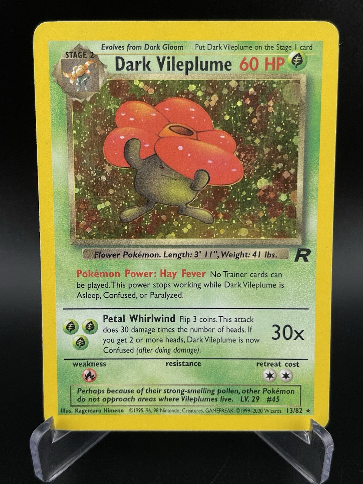 Dark Vileplume 13/82 Holo Rare Team Rocket 2000 WOTC Pokemon TCG Card PL