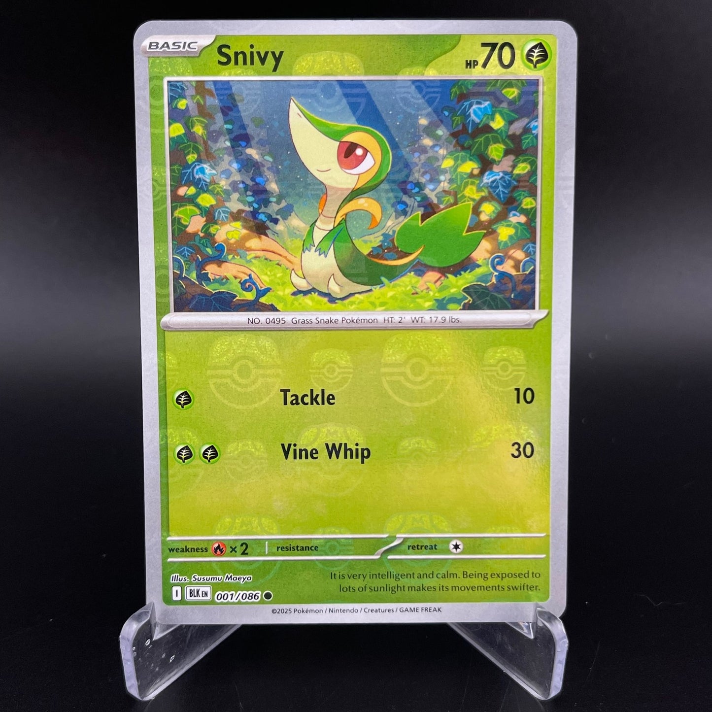Snivy 001/086 Master Ball Reverse Holo Black Bolt Pokemon NM
