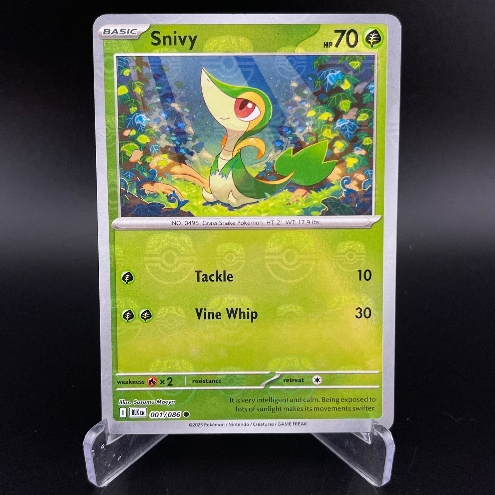 Snivy 001/086 Master Ball Reverse Holo Black Bolt Pokemon NM
