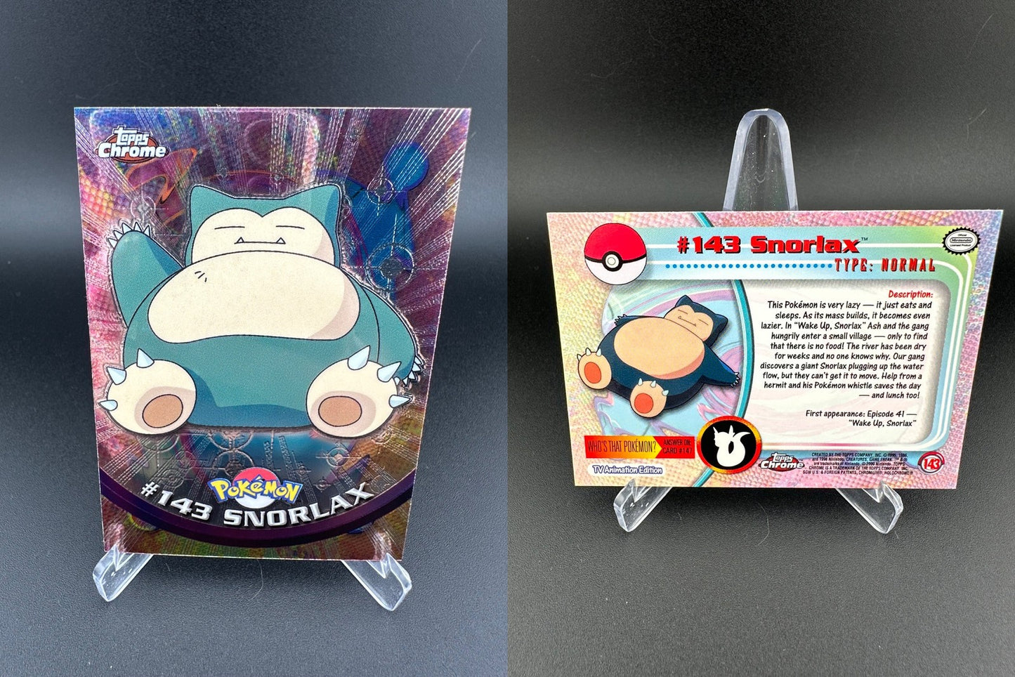 Snorlax #143 Holo Topps Chrome Trading Cards Series 2 Pokemon NM