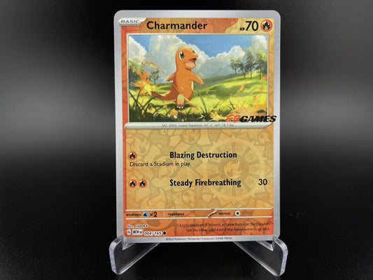 Charmander 004/165 2023 Obsidian Flames EB Games Stamp Promo Pokemon Unsealed NM