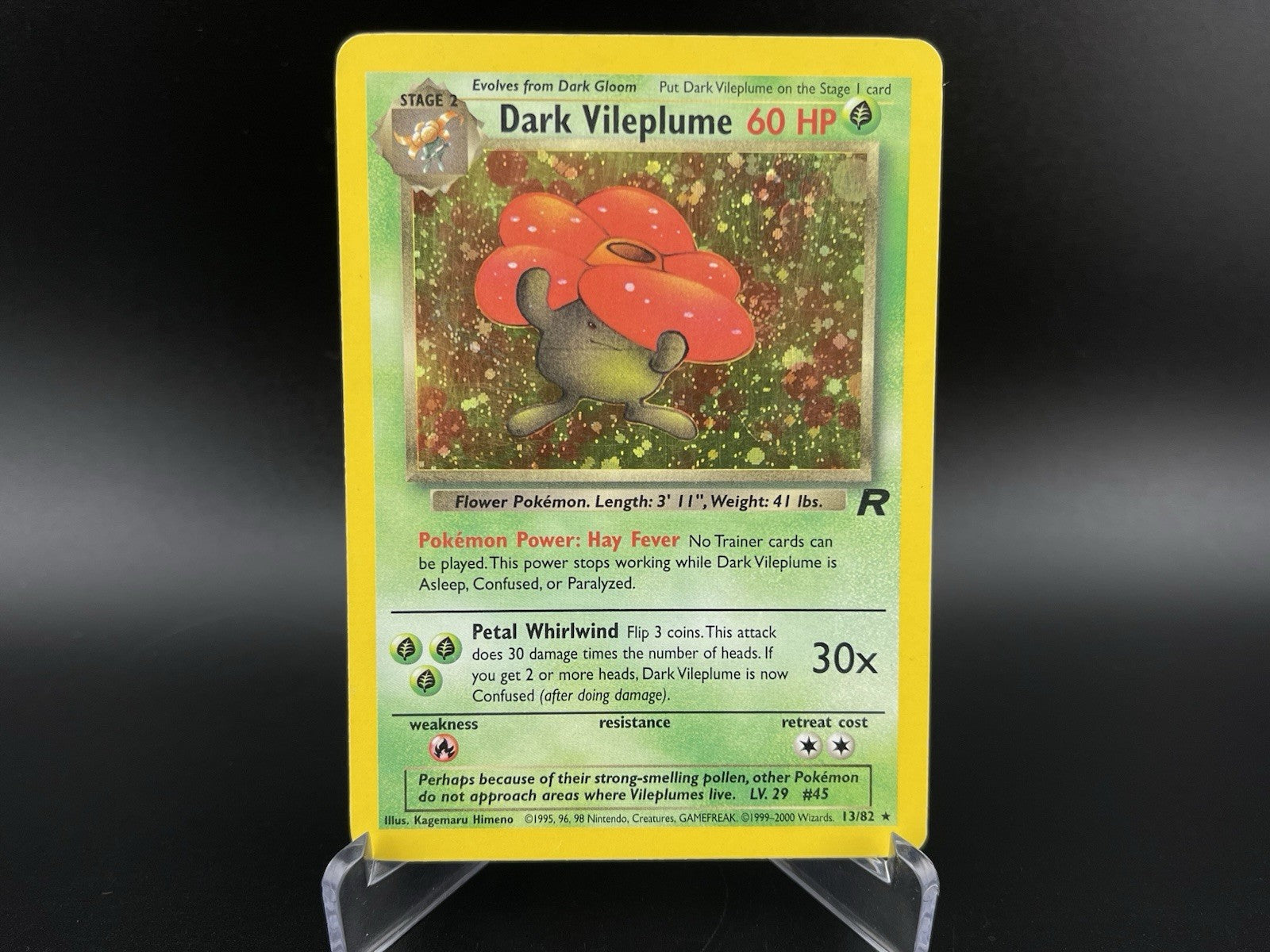 Dark Vileplume 13/82 Holo Rare Team Rocket 2000 WOTC Pokemon TCG Card PL