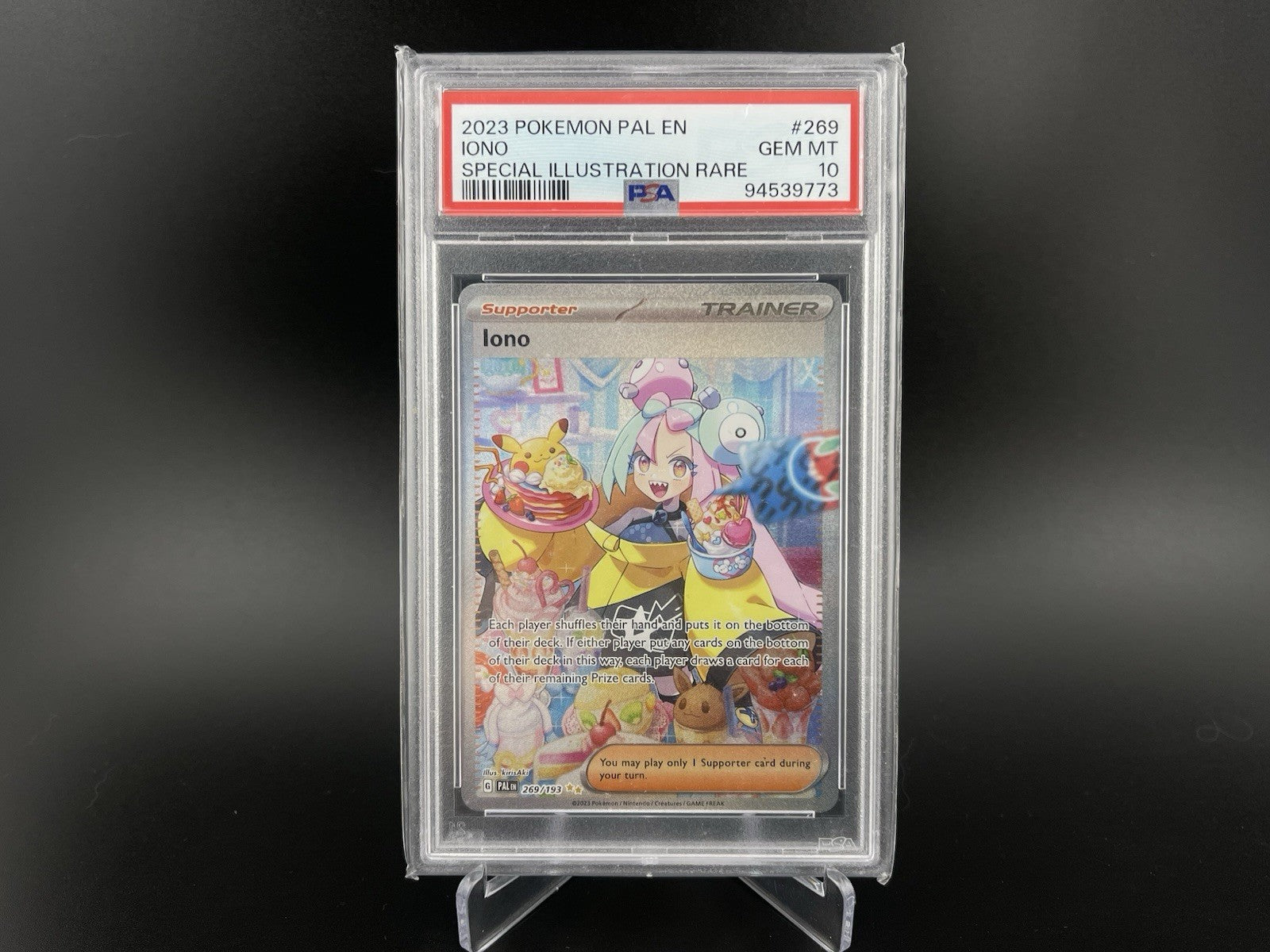 PSA 10 Gem Mint Iono 269/193 S&V Paldea Evolved SIR Full Art Pokemon TCG