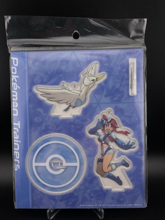 Skyla & Swanna Pokemon Center Acrylic Stand Key Chain Master Trainers New