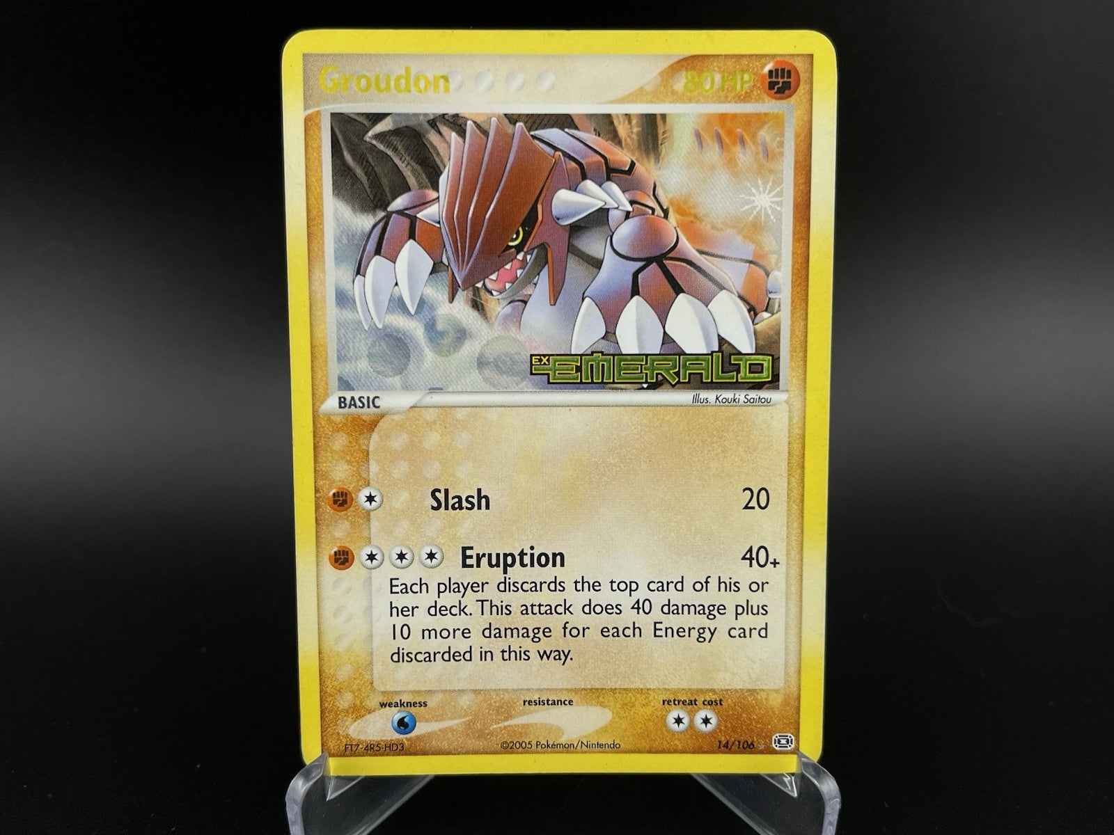 Groudon 14/106 EX Emerald 2005 Reverse Holo Rare Stamped Pokemon TCG Card MP