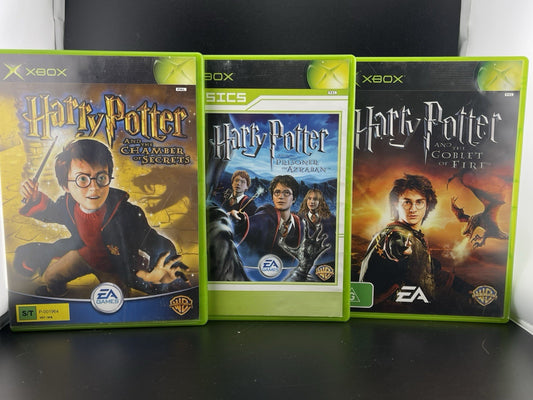 Harry Potter Chamber Of Secrets Prisoner Of Azkaban Goblet Of Fire Set Xbox PAL