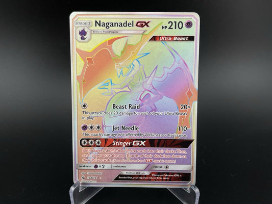 Naganadel GX 134/131 Sun Moon Forbidden Light Rainbow Hyper Rare Pokemon TCG VLP