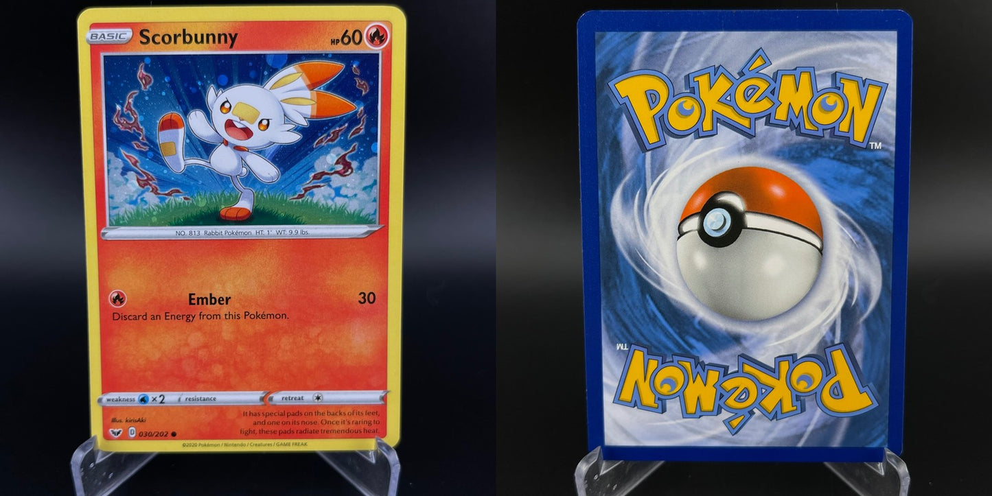 Scorbunny 030/202 Cosmos Holo Promo Sword & Shield Pokemon NM