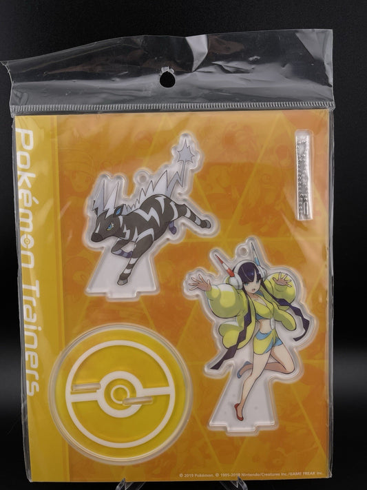 Elesa & Zebstrika Pokemon Center Acrylic Stand Key Chain Master Trainers New