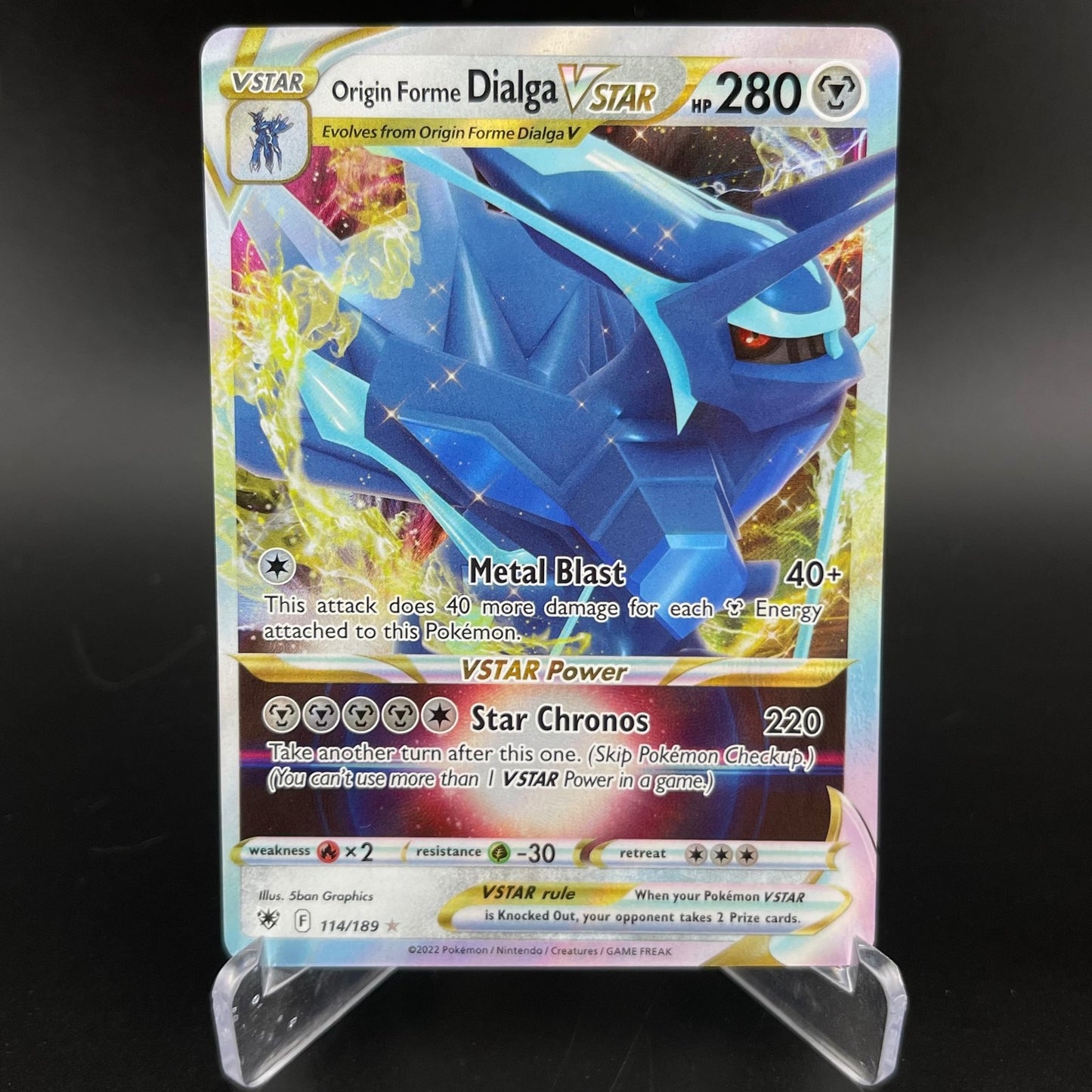 Origin Forme Dialga VSTAR 114/189 Holo Rare VSTAR Astral Radiance Pokemon NM