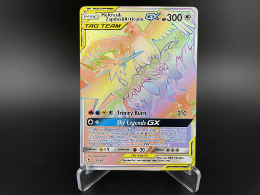 Moltres & Zapdos & Articuno GX 69/68 Hyper Rainbow Secret Rare Hidden Fates LP