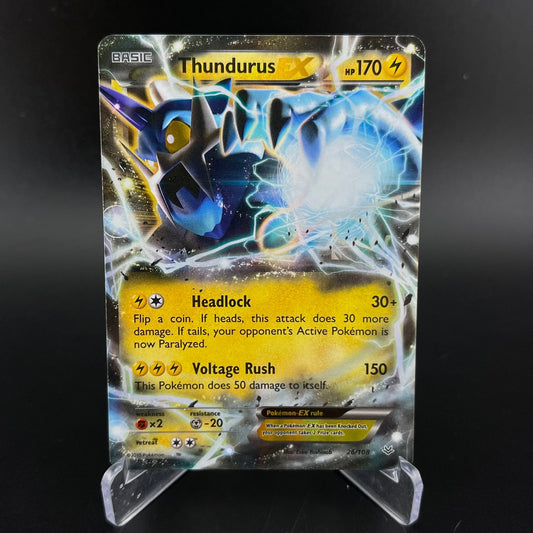 Thundurus EX 26/108 Holo Rare EX Roaring Skies Pokemon MP