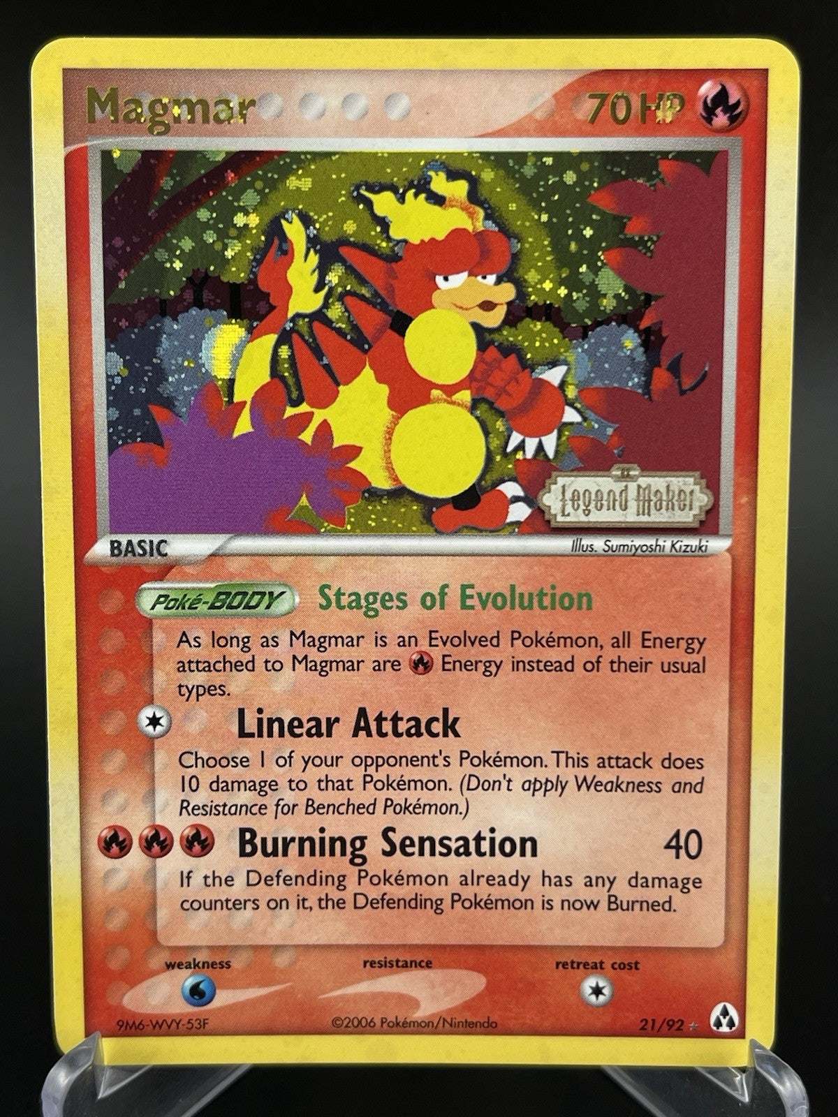 Magmar 21/92 EX Legend Maker 2006 Reverse Holo Rare Stamped Pokemon TCG VLP-NM
