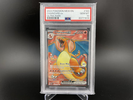 PSA 10 Gem Mint Charizard EX 183/165 Ultra Rare Full Art 151 Pokemon TCG Card