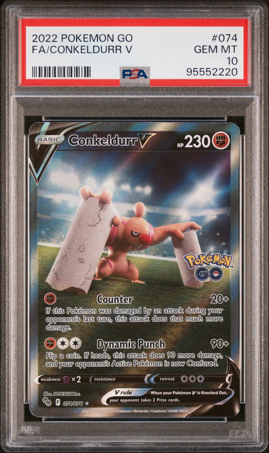 Conkeldurr V 074 Go Alt Art Pokemon PSA 10