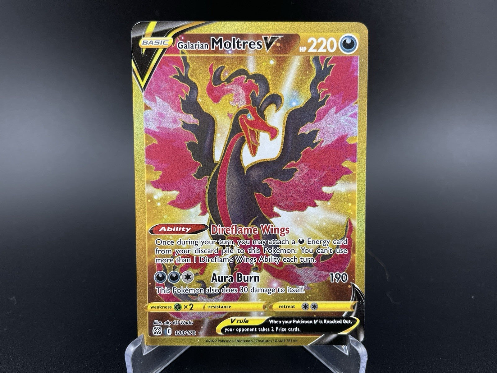 Galarian Moltres 183/172 V Sword & Shield Brilliant Stars Pokemon TCG Card NM