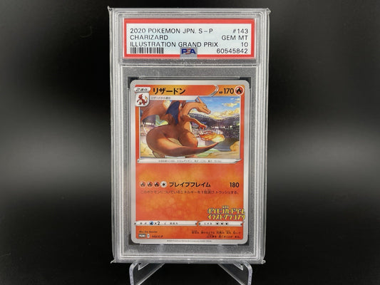 PSA 10 Gem Mint Charizard 143/S-P 2020 Illustration Grand Prix Promo Pokemon TCG