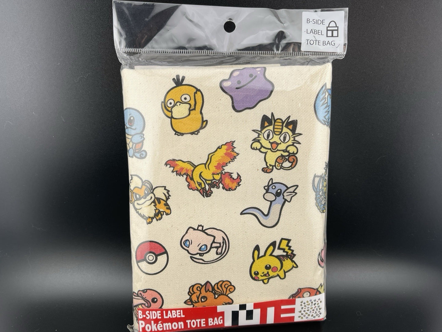 Pokemon Center B-SIDE LABEL Canvas Tote Bag "All Over" Kanto Japan Authentic