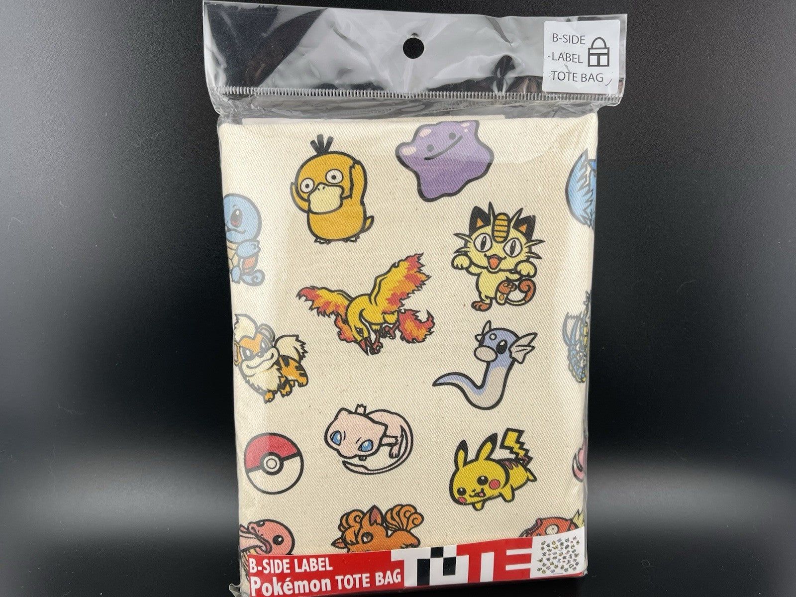 Pokemon Center B-SIDE LABEL Canvas Tote Bag "All Over" Kanto Japan Authentic