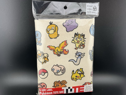 Pokemon Center B-SIDE LABEL Canvas Tote Bag "All Over" Kanto Japan Authentic