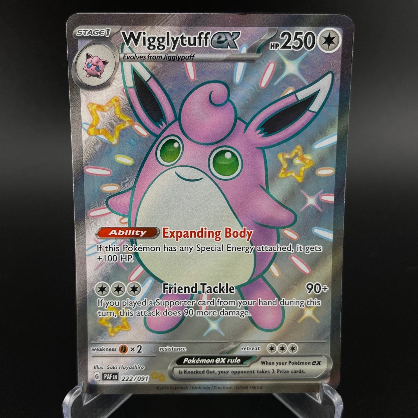 Wigglytuff ex 222/091 Shiny Ultra Rare Paldean Fates Pokemon NM