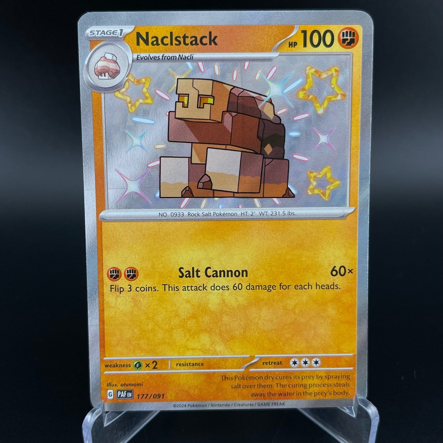 Naclstack 177/091 Shiny Rare Paldean Fates Pokemon NM