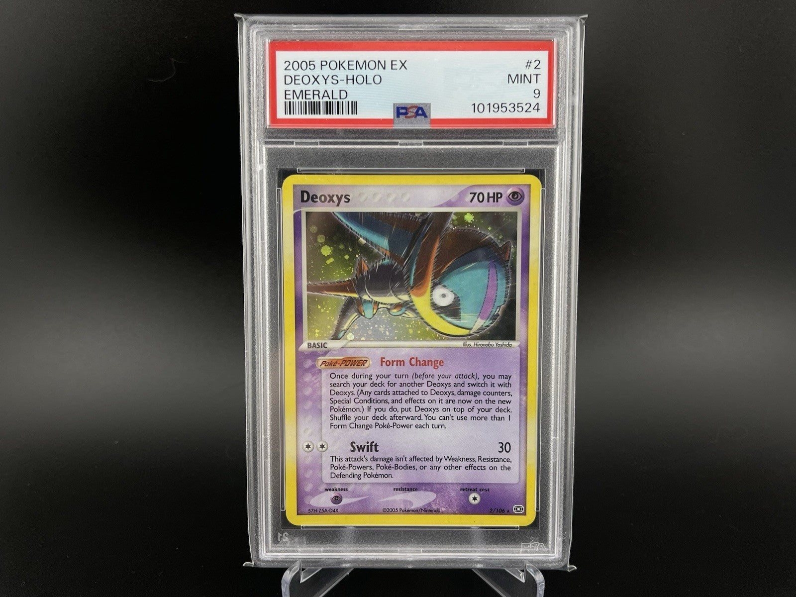 PSA 9 Mint Deoxys (Speed Form) 2/106 Holo Rare EX Emerald 2005 Pokemon TCG