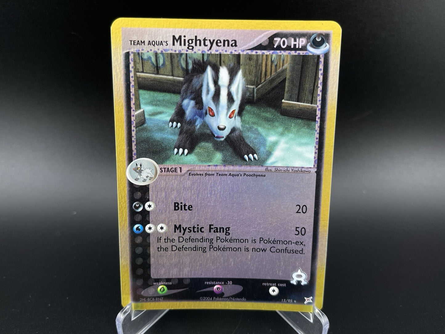 Team Aqua's Mightyena 15/95 EX Magma Vs Aqua Reverse Holo Rare Pokémon TCG VLP
