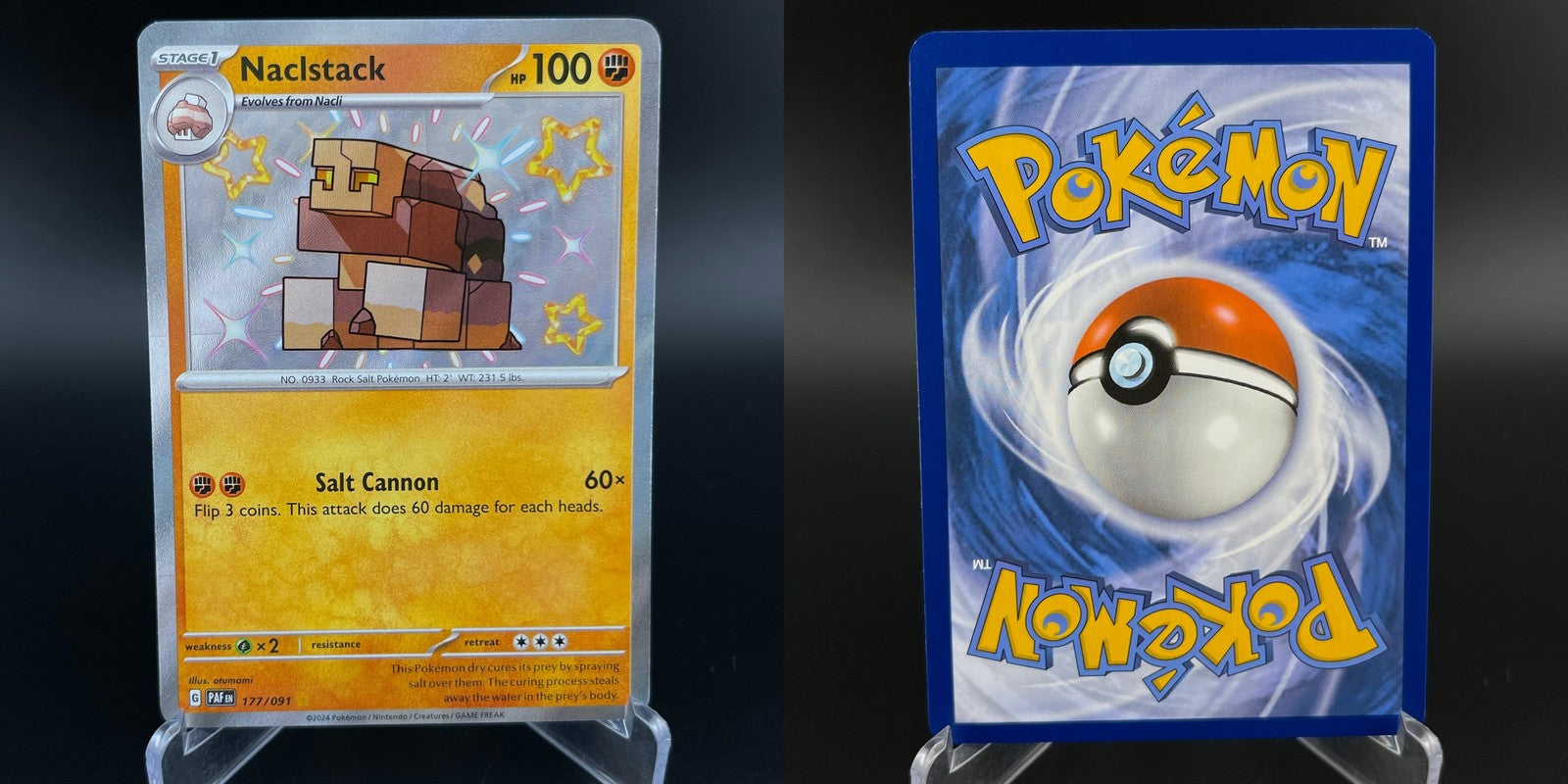 Naclstack 177/091 Shiny Rare Paldean Fates Pokemon NM