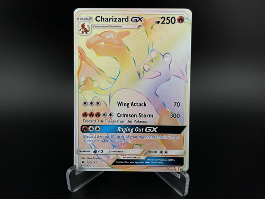 Charizard GX 150/147  Rainbow Secret Rare Burning Shadows Pokemon TCG Card LP