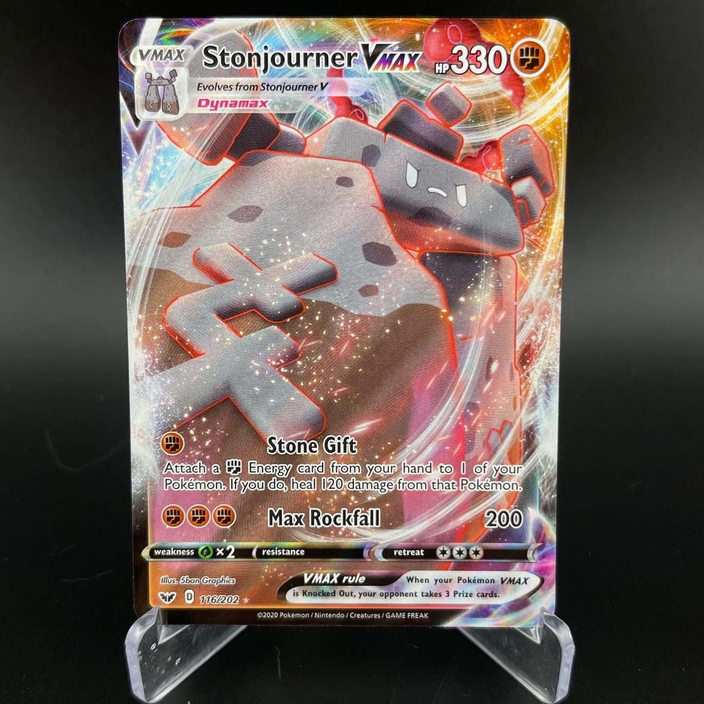 Stonjourner VMAX 116/202 Holo Rare VMAX Sword & Shield Pokemon NM