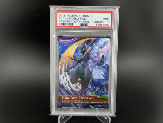 PSA 9 Mint Shadow Mewtwo Pokken Tournament Promo 2016 Europe Amiibo Pokemon Card