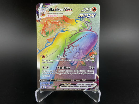 Blaziken VMAX 200/198 Secret Rare Rainbow Chilling Reign Pokemon TCG Card NM