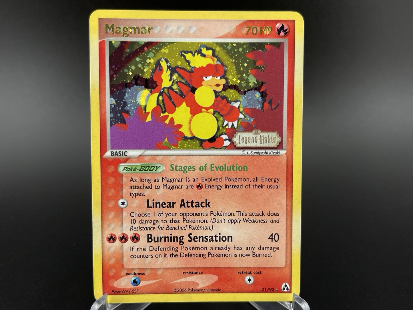 Magmar 21/92 EX Legend Maker 2006 Reverse Holo Rare Stamped Pokemon TCG VLP-NM